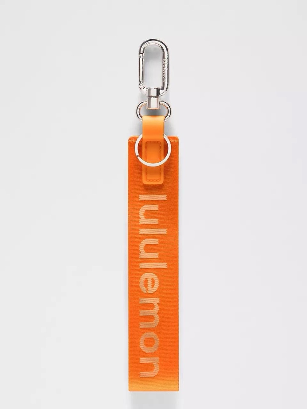Lululemon Never Lost Keychain- Citrus Sizzle/Light Ivory/Silver